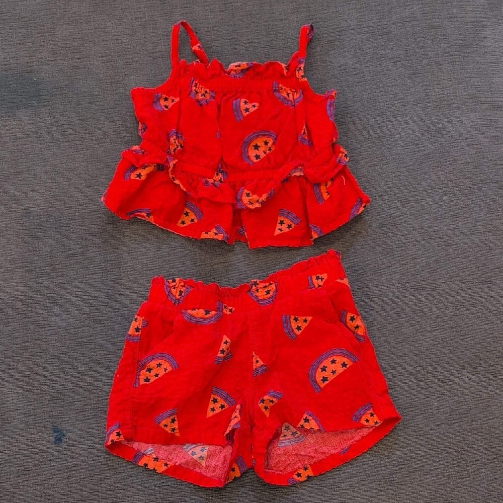 Cat & Jack Red Starry Two-Piece Outfit